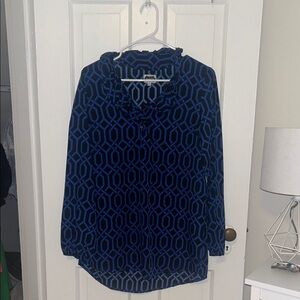 Blue Geometric Blouse